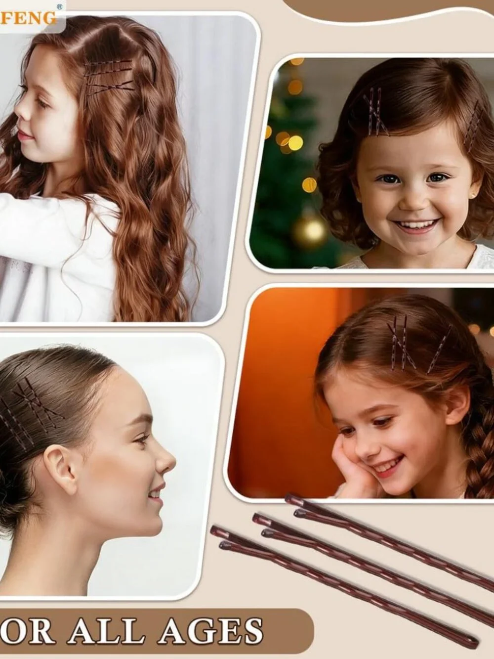 Bobby Pins Brown, 330 Count 2.2 Inch Hair Pins With Cute Box, Premium Bobby Pin